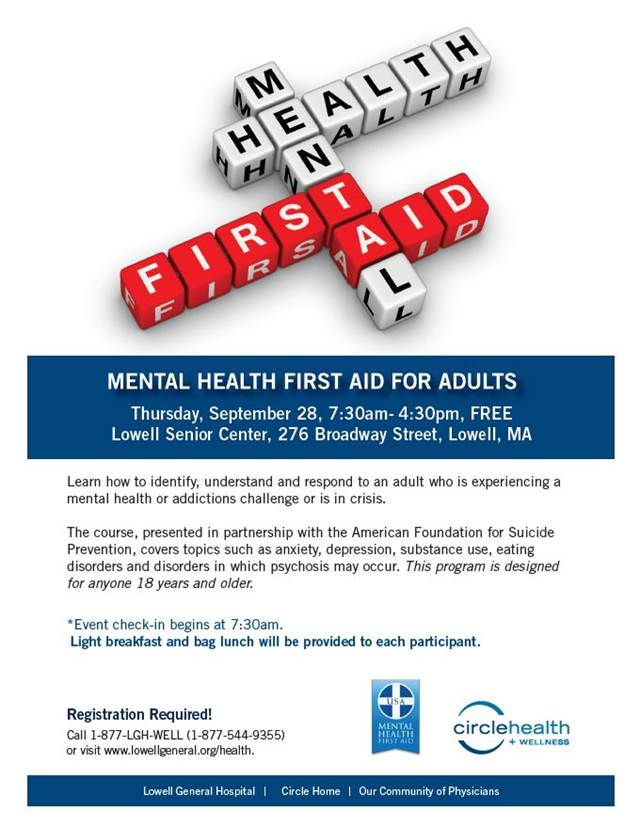 Adult Mental Health First Aid Training - Greater Lowell Health Alliance