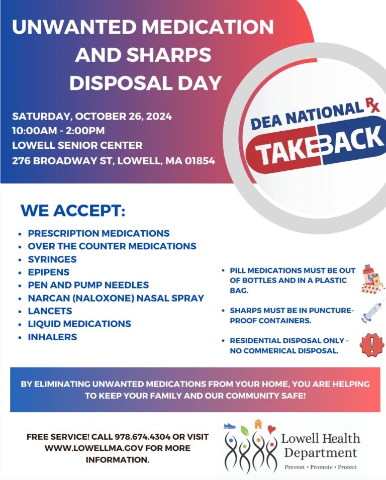Unwanted Medication and Sharps Disposal Day Greater Lowell Health